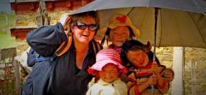 Kids Under the Umbrella - Litang, Sichuan, China