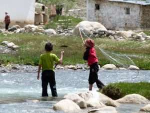 Kids Fishing Maidien Tajikistan