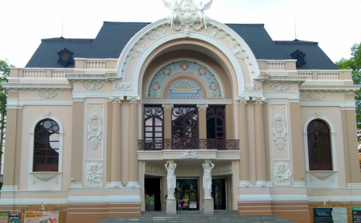 The facade of the Saigon Opera House in Ho Chi Minh City