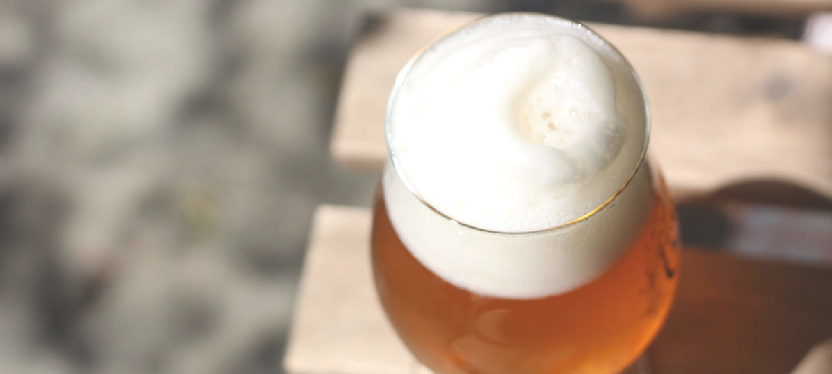 A craft beer with a frothy head