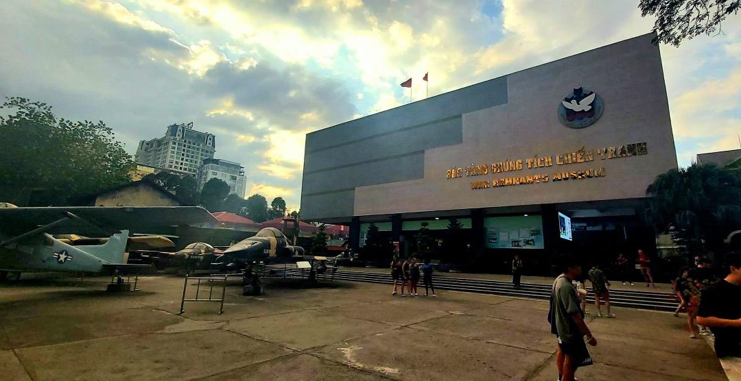 A picture of the outside of Saigon's War Remnants Museum