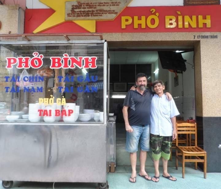 Tim and the current owner of Pho Binh