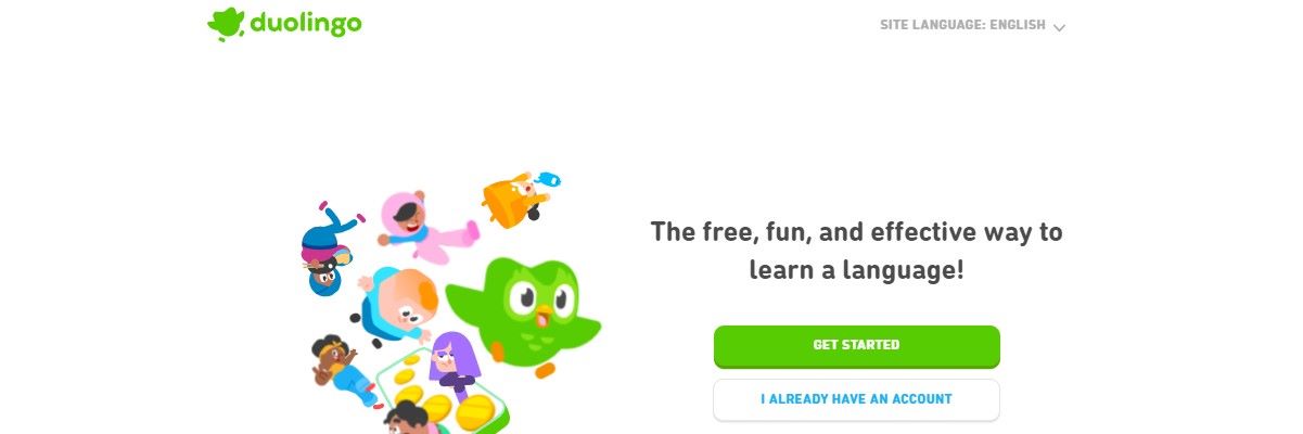 A screenshot of the Duolingo website