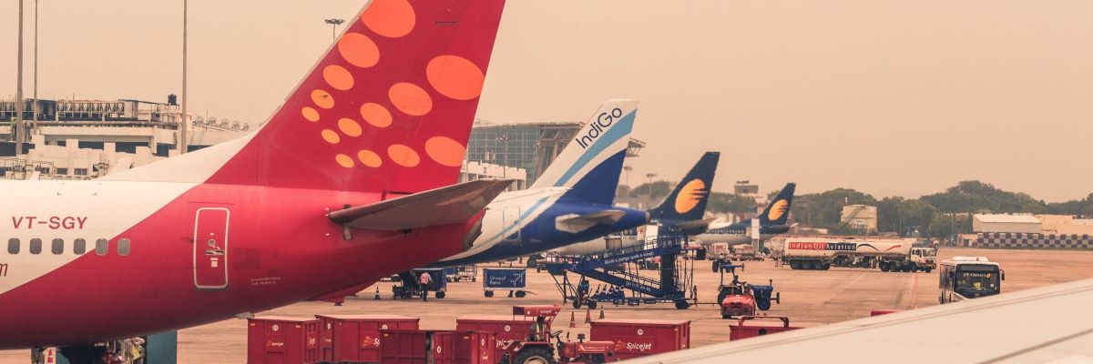 Picture of planes parked at an airport
