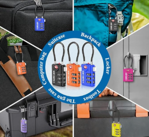 Various types of luggage with TSA approved locks